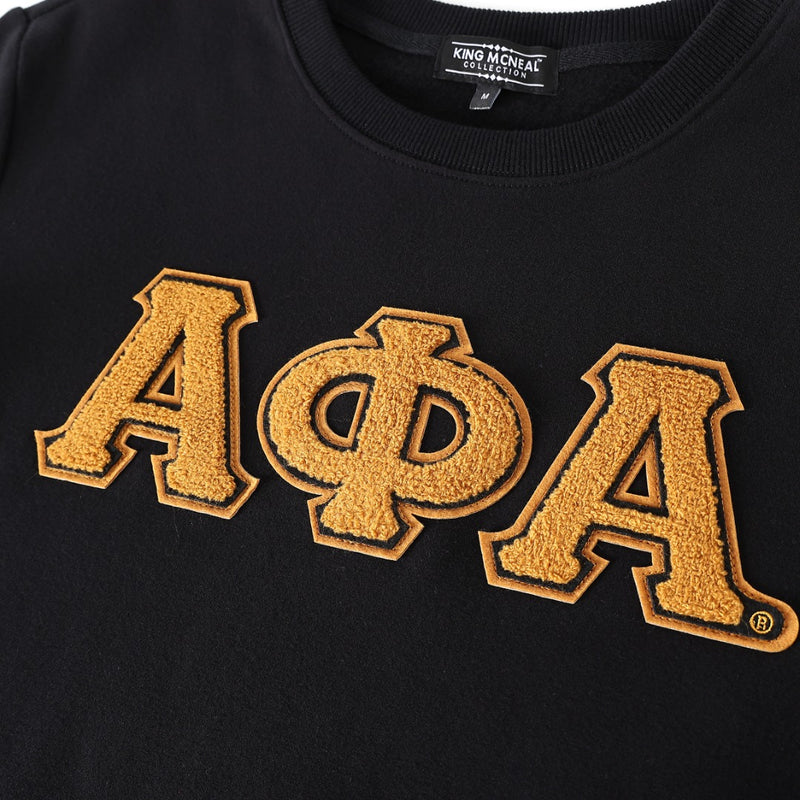 Alpha Black Pocket Chenille Crewneck