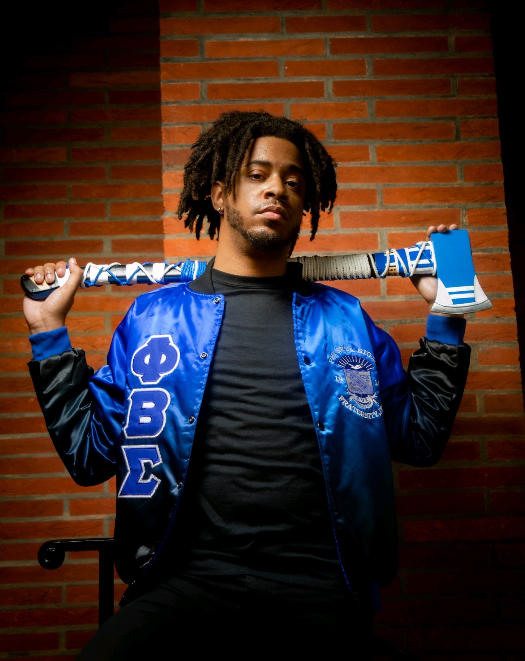 Black Faded Phi Beta Sigma Bomber Jacket