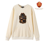Alpha Neutral Chenille Crest Pocket Crewneck