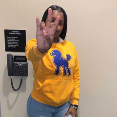 Poodle Gold Chenille Pocket Crewneck