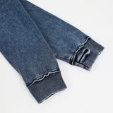 AKA Chenille Dark Washed Full Zip Denim Hoodie