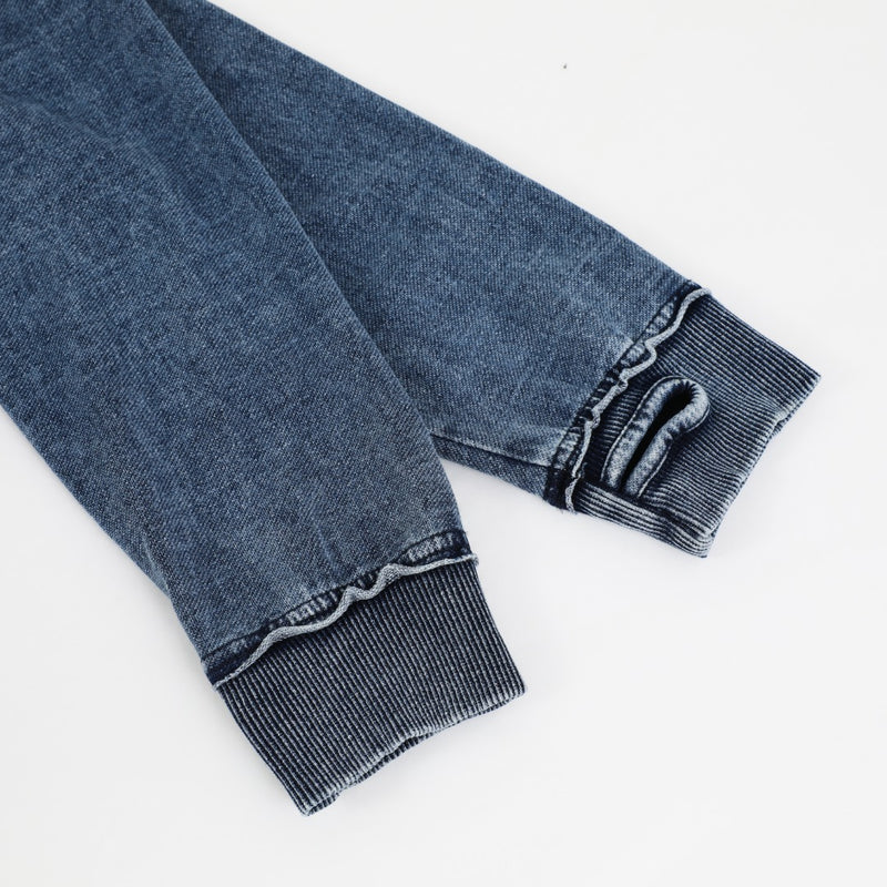 AKA Chenille Dark Washed Full Zip Denim Hoodie
