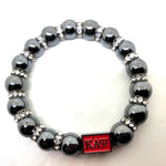 Kappa Hematite White Bracelet