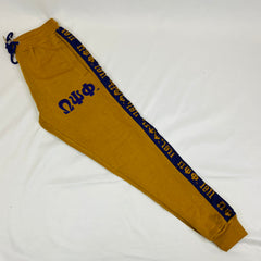 Omega Psi Phi Gold Tapered Joggers