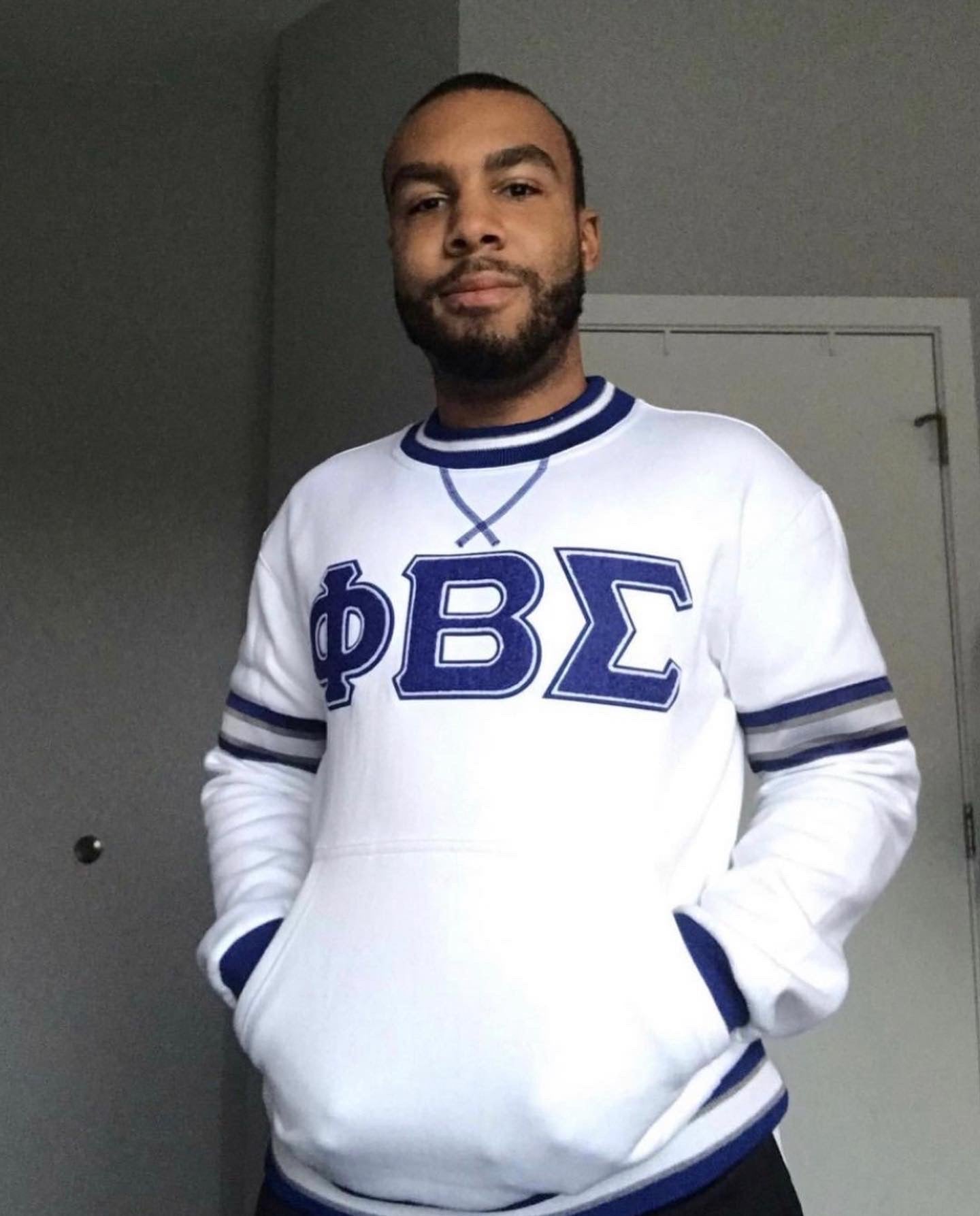 Phi Beta Sigma White Chenille Crewneck