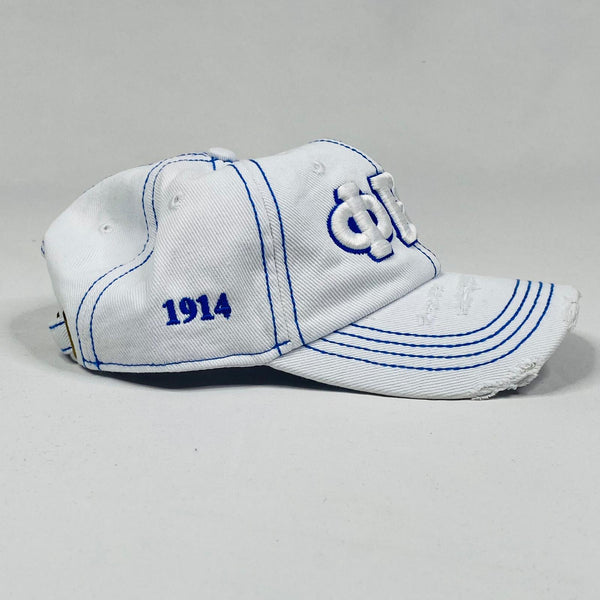 PBS White Denim dad hat