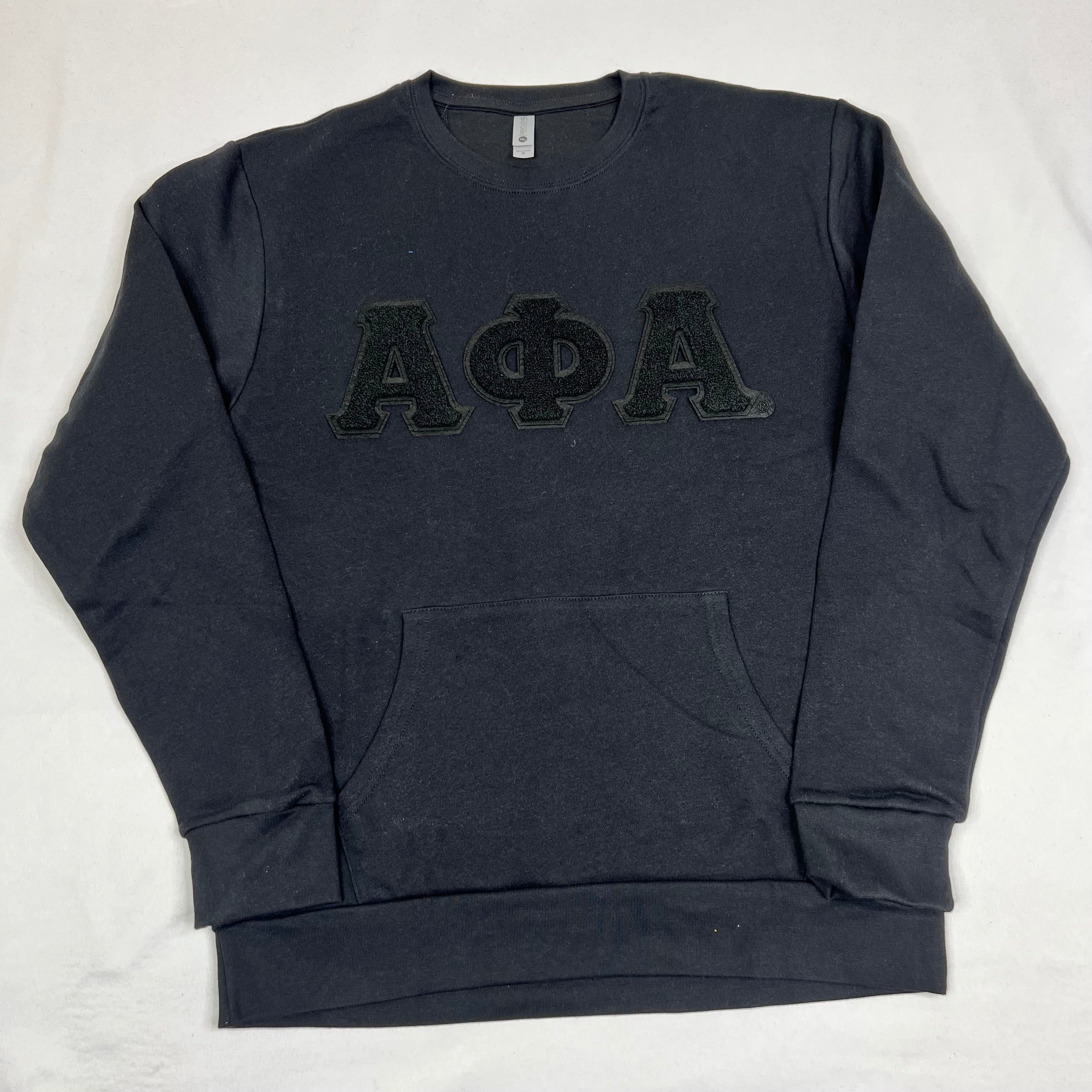 Alpha Black on Black Chenille Crewneck