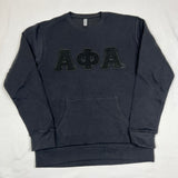 Alpha Black on Black Chenille Crewneck