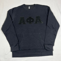 Alpha Black on Black Chenille Crewneck