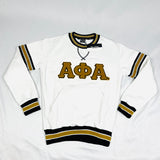 Alpha White Chenille Crewneck