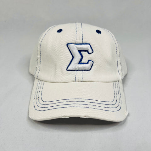 Sigma White/Royal Denim Σ Dad Hat