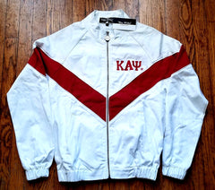 Kappa White Denim and Red Suede Jacket