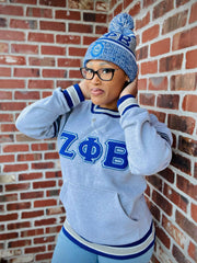 Zeta Phi Beta Grey Chenille Crewneck