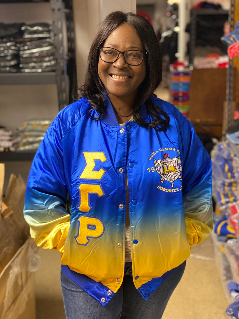 Sigma Gamma Rho Ombré Bomber Jacket