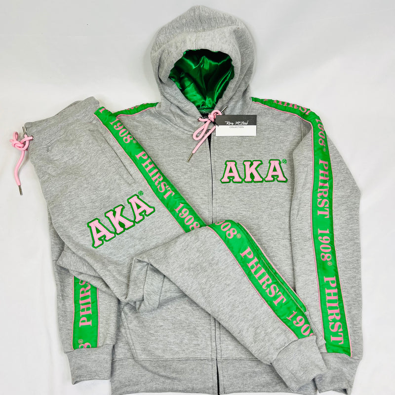 AKA Grey Tapered Sweatsuit Jacket (Unisex Size)