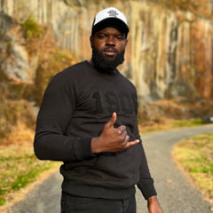 Alpha 1906 Black on Black Chenille Crewneck