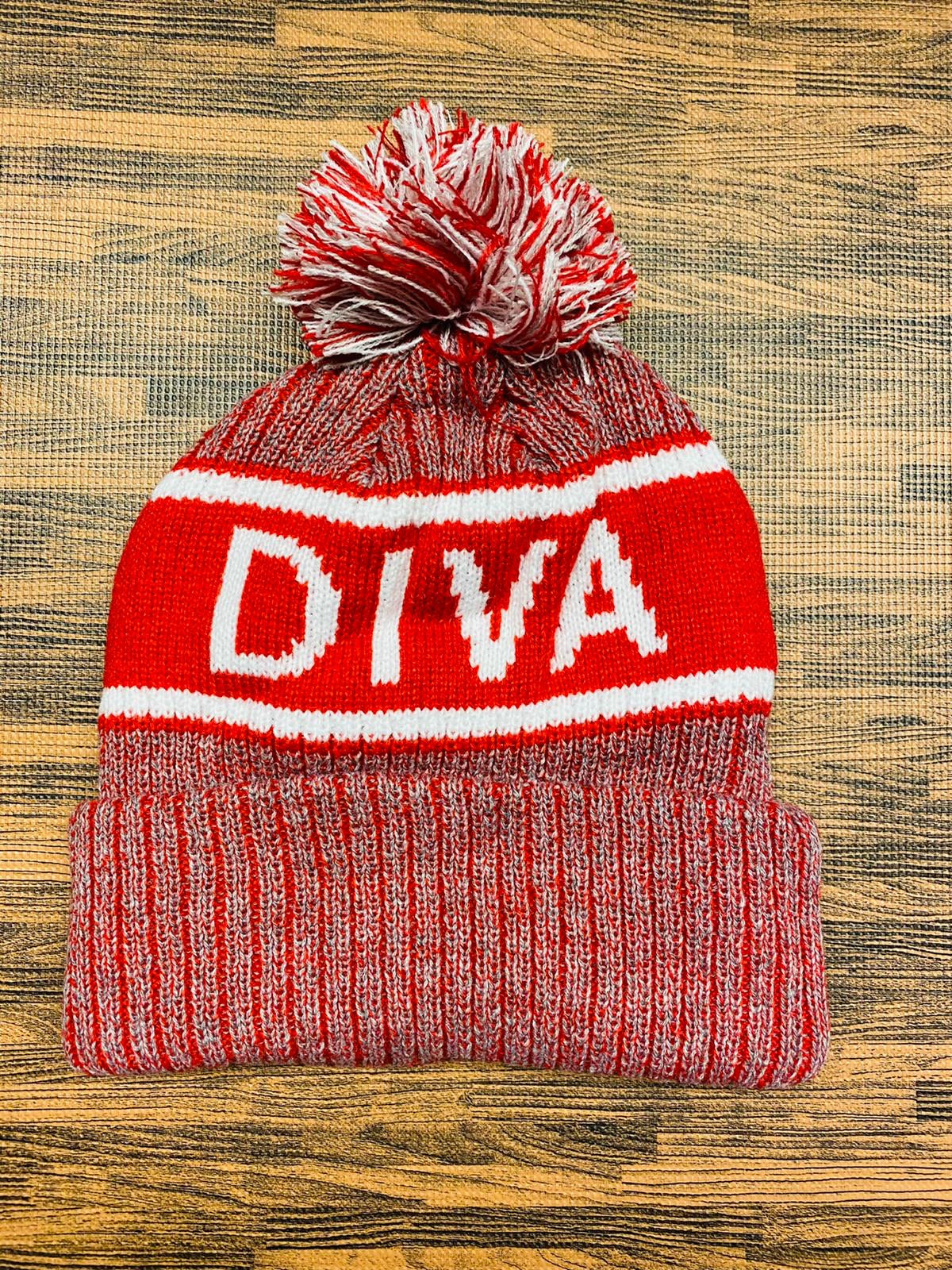 Delta Grey Beanie Hat with Pom