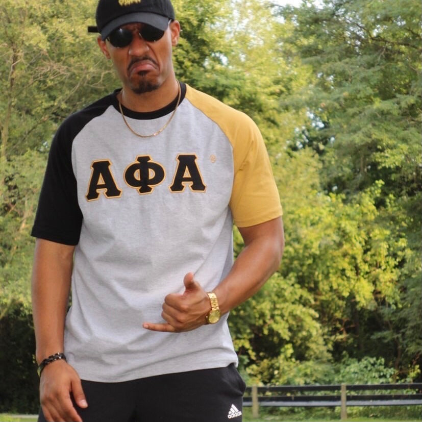 Alpha Letter Grey Opposite Sleeve Premium Shirt