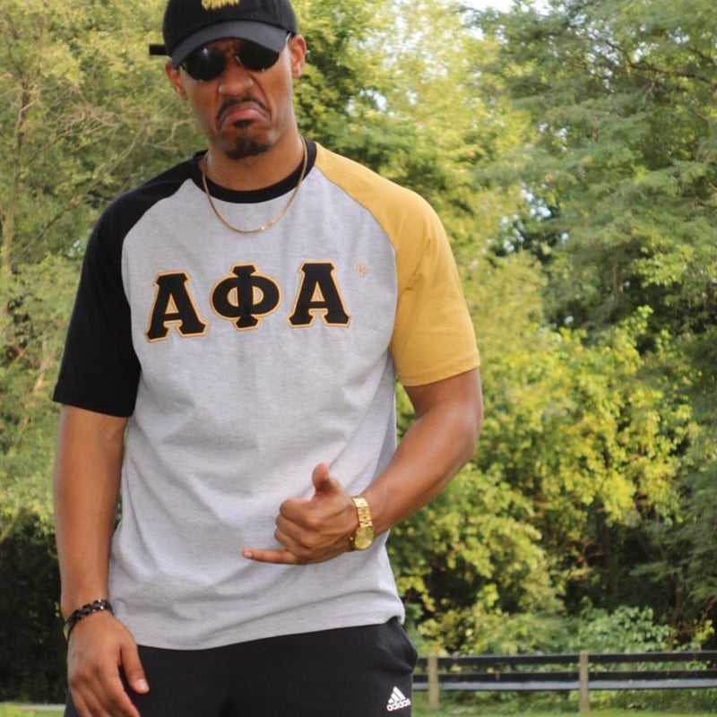 Alpha Letter Grey Opposite Sleeve Premium Shirt