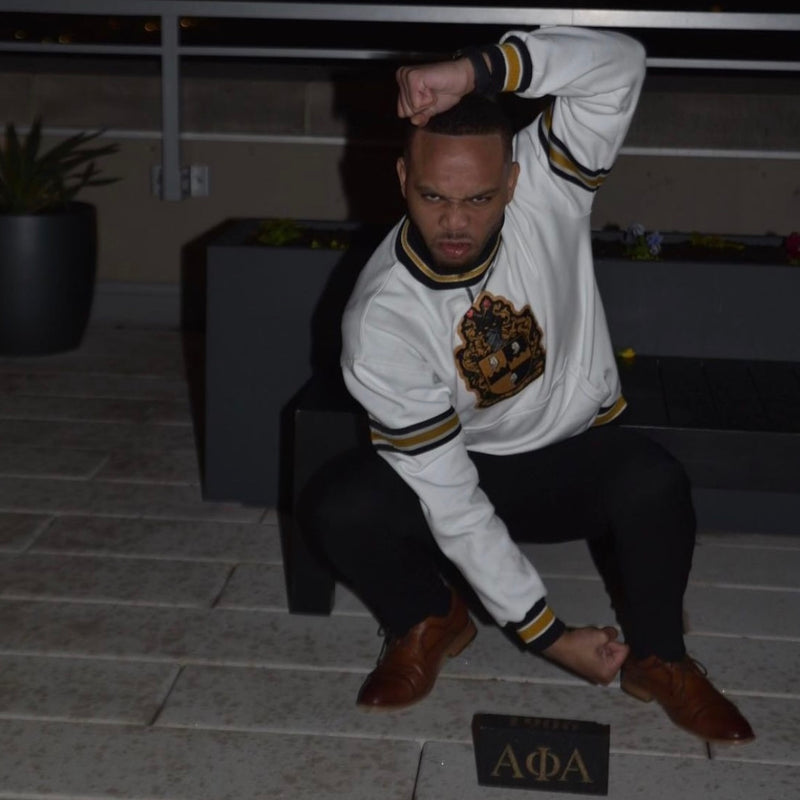 Alpha Neutral Crest Chenille Crewneck