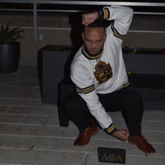 Alpha Neutral Crest Chenille Crewneck