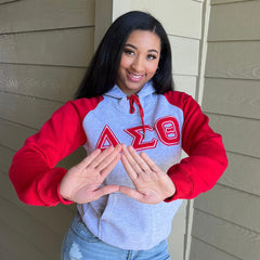 Grey Delta Sigma Theta Pocket Chenille Hoodie