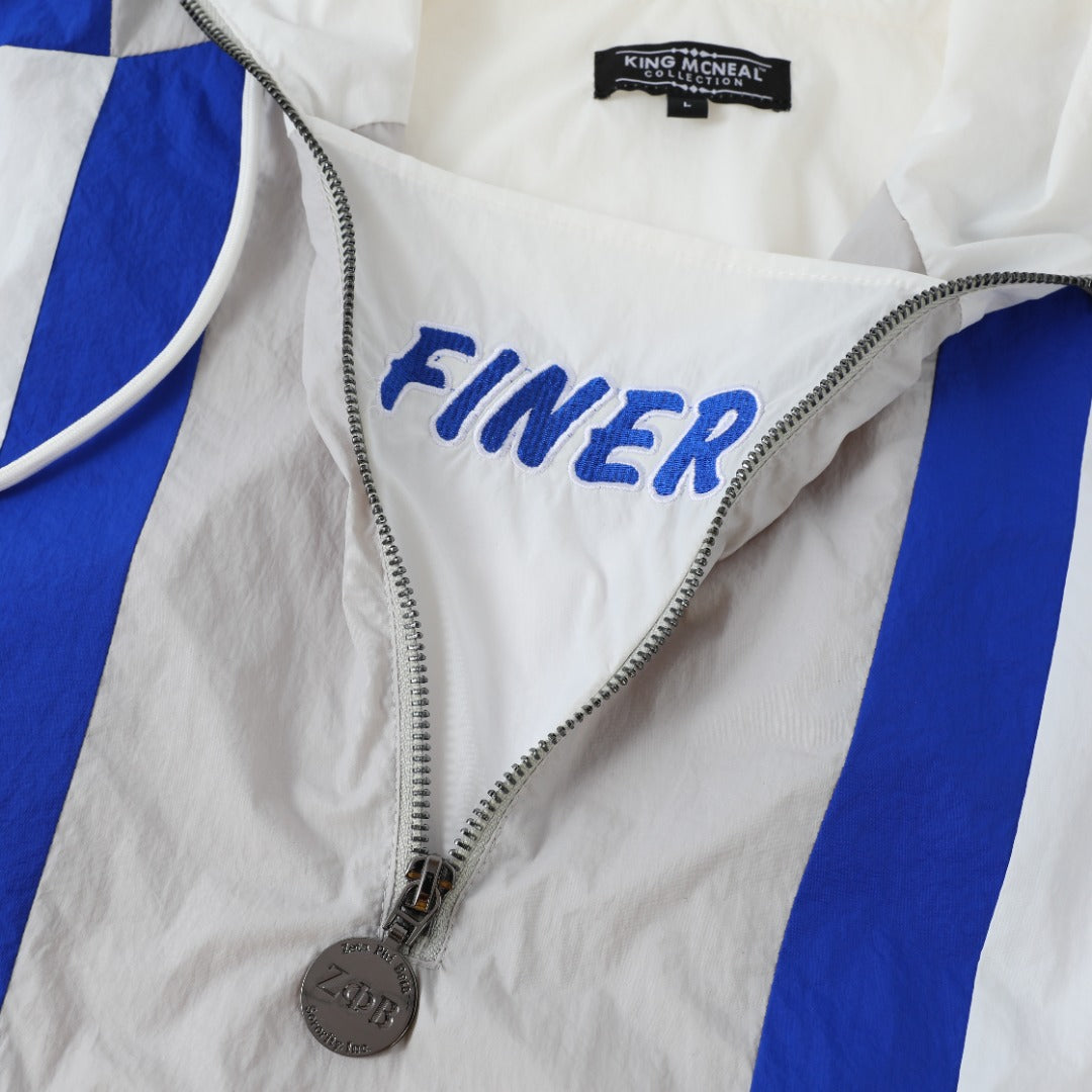 Zeta White Half Zip Windbreaker Jacket