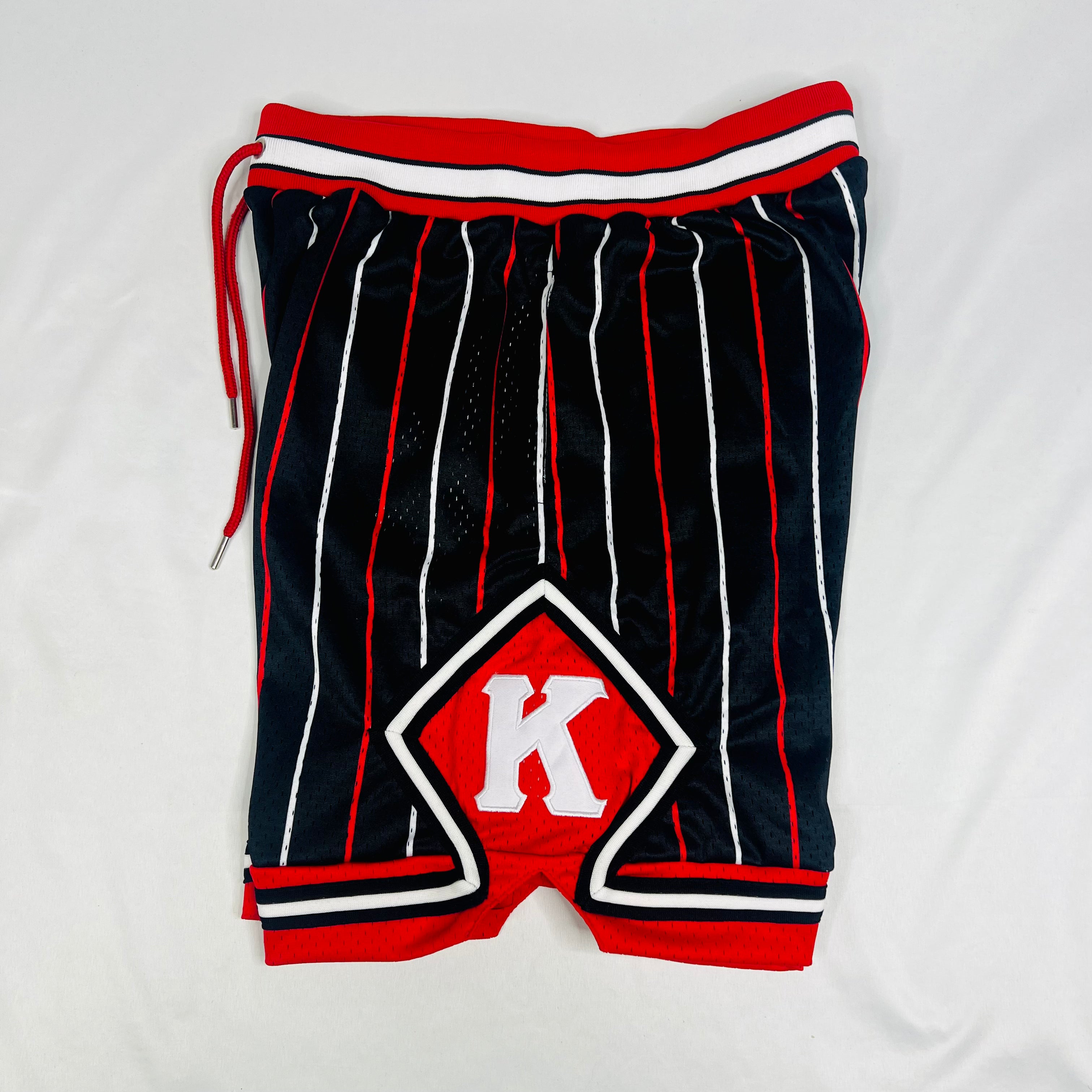 Kappa Black Pinstripe Heavy Mesh Basketball Shorts