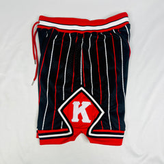 Kappa Black Pinstripe Heavy Mesh Basketball Shorts