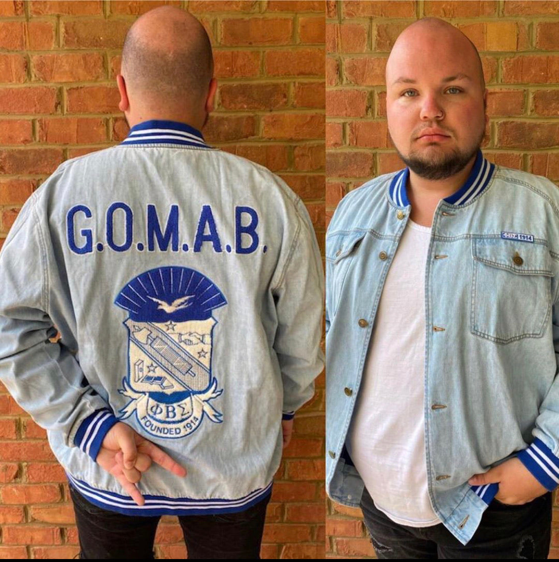 Blu jean Phi Beta Sigma Bomber Jacket