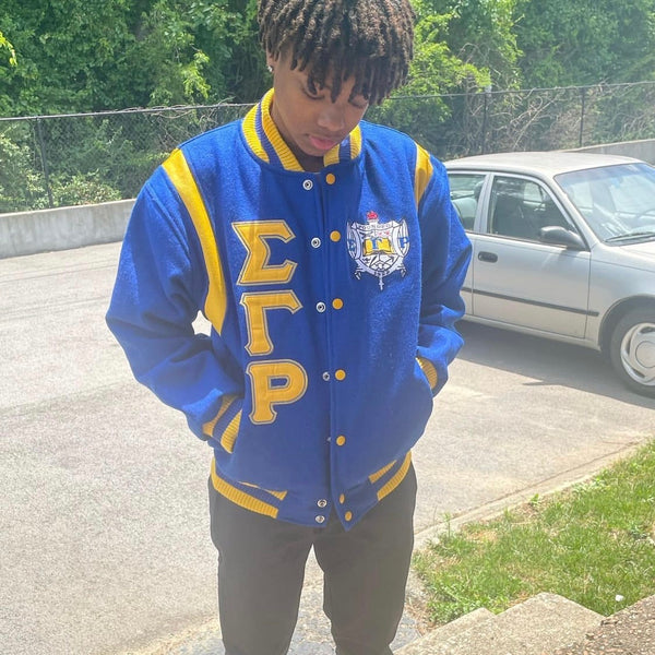 SGRho Wool and Leather Letterman Jacket