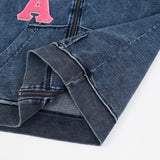 AKA Chenille Dark Washed Full Zip Denim Hoodie