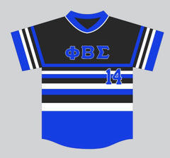 Black Phi Beta Sigma Stripped Baseball Jersey