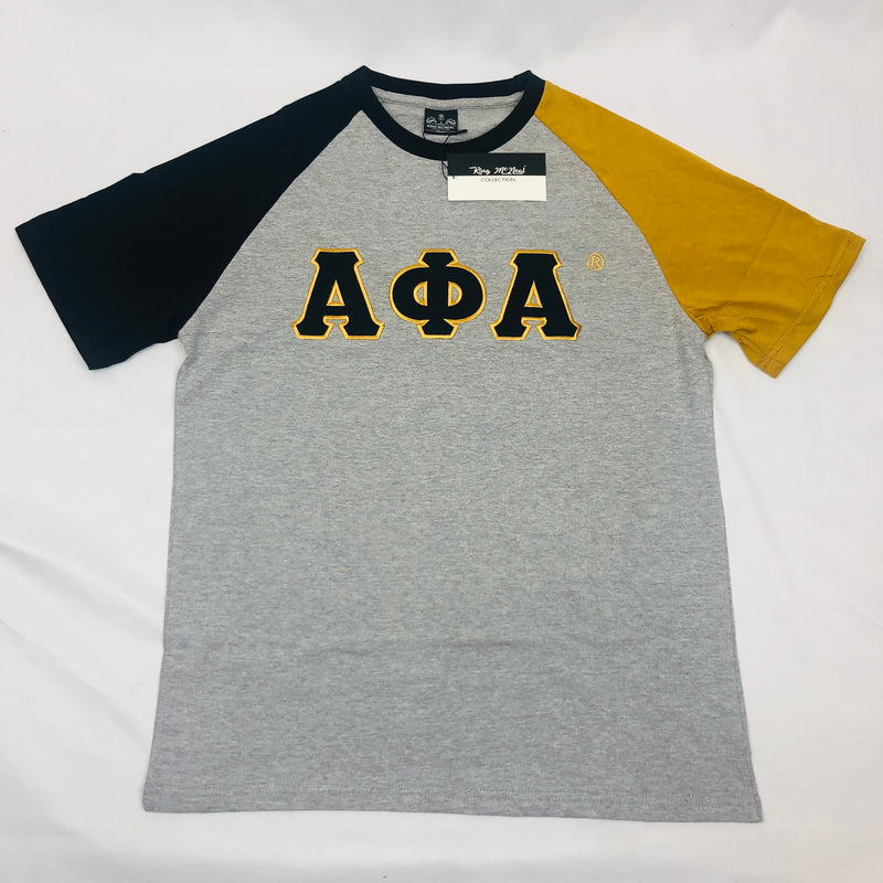 Alpha Letter Grey Opposite Sleeve Premium Shirt