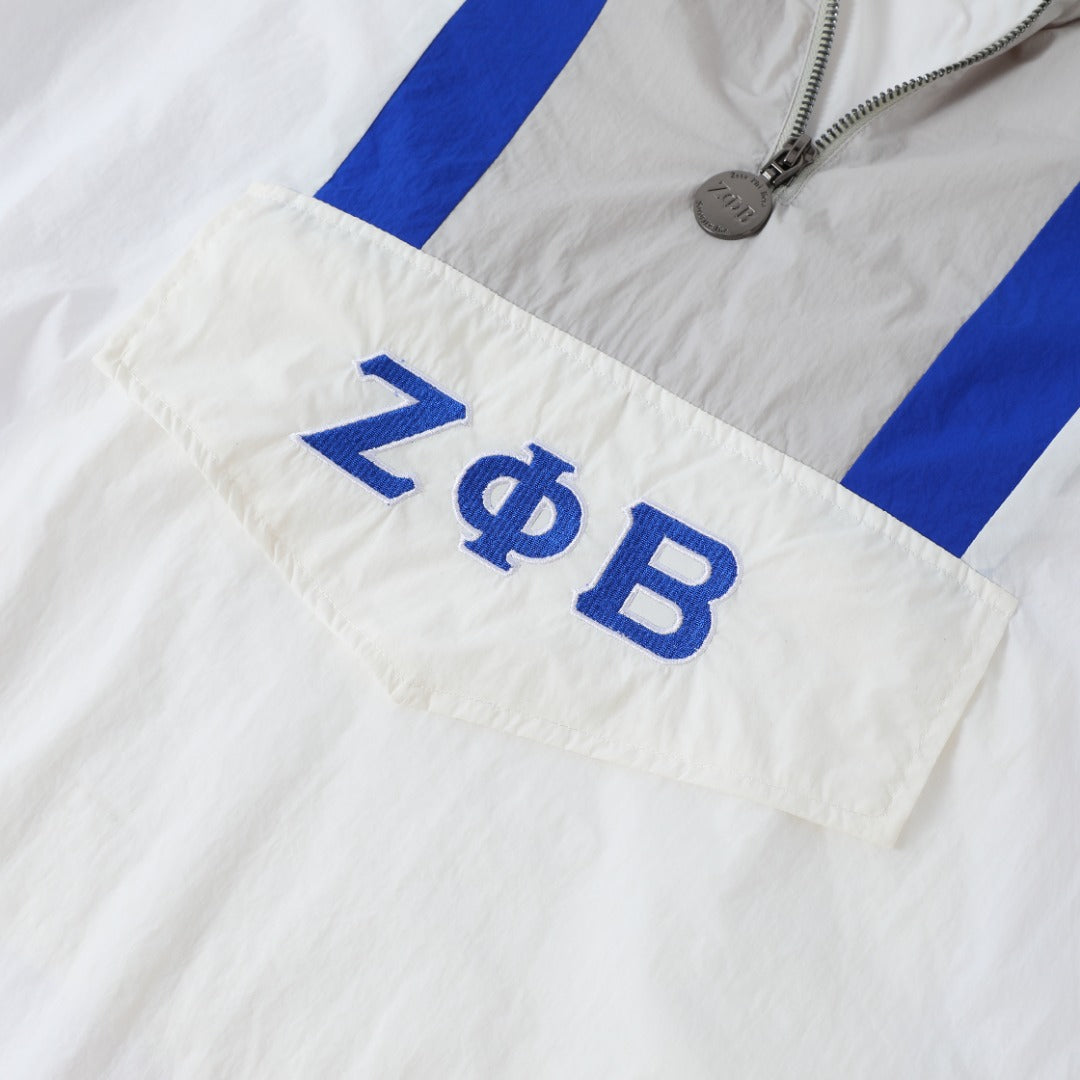 Zeta White Half Zip Windbreaker Jacket