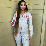 Delta Grey Tapered Sweatsuit Jacket (Unisex Size)
