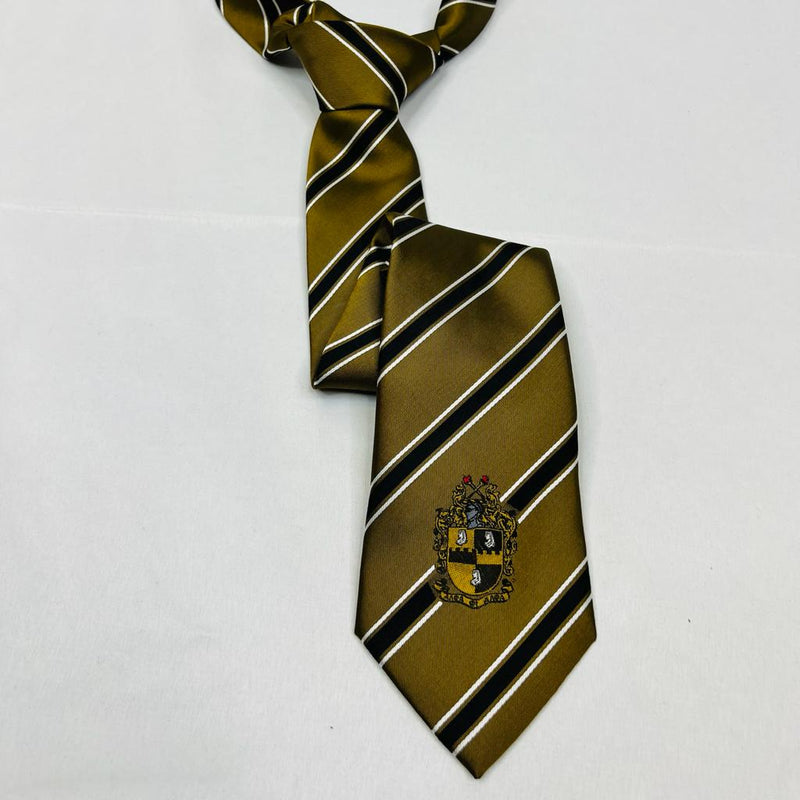 Black and Old Gold Alpha Monogram Tie