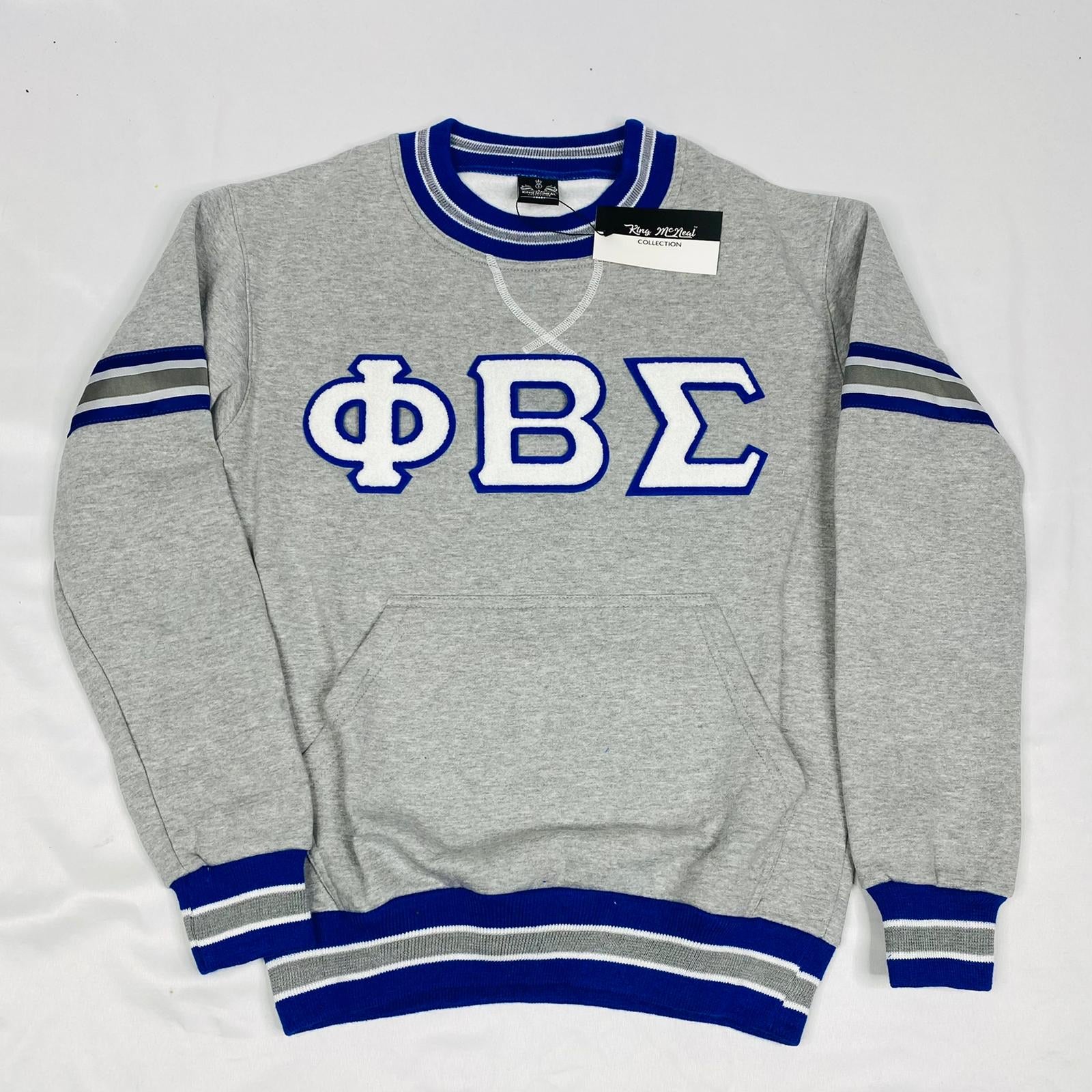 Phi Beta Sigma White Letter Chenille Crewneck