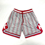 Kappa Grey Pinstripe Heavy Mesh Basketball Shorts