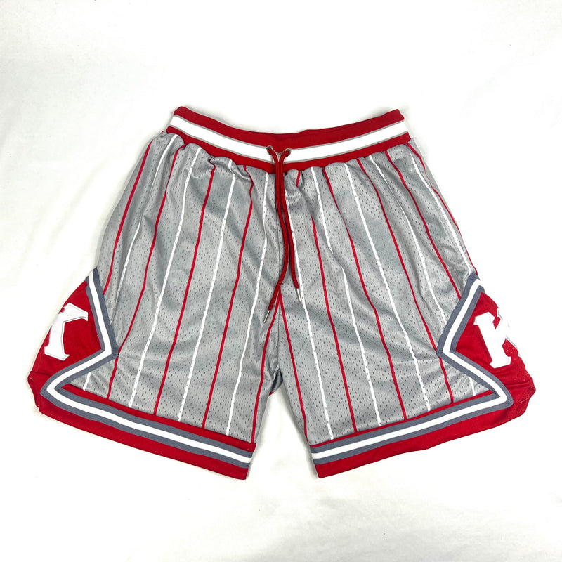 Kappa Grey Pinstripe Heavy Mesh Basketball Shorts