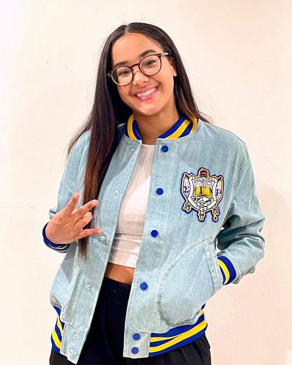 SGRho Denim Bomber Jacket Read Description