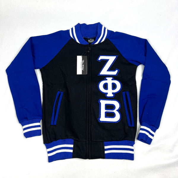 Zeta Black Varsity Fleece Jacket