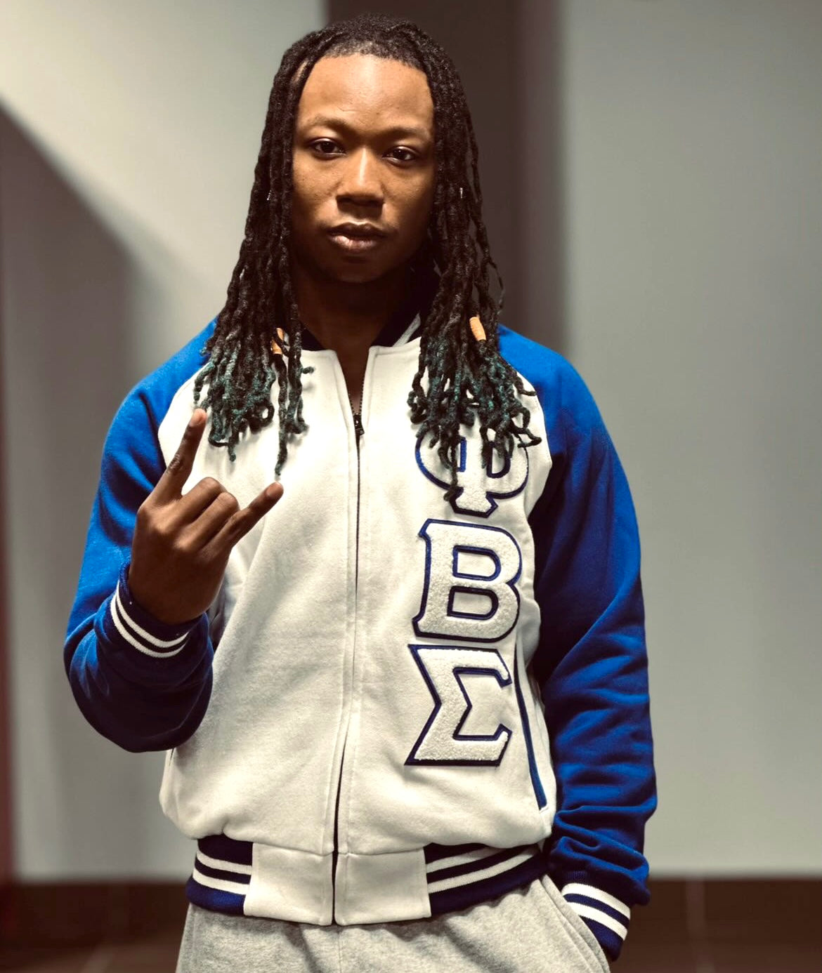 PBS White Varsity Fleece Jacket