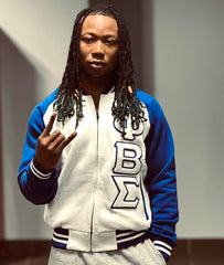 PBS White Varsity Fleece Jacket