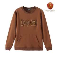 Iota Phi Theta Brown Chenille Pocket Crewneck