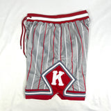 Kappa Grey Pinstripe Heavy Mesh Basketball Shorts