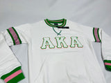 AKA White Stripe Chenille Crewneck (Unisex Size)