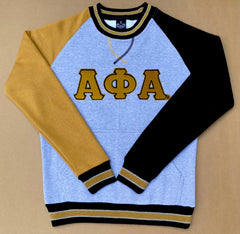 Alpha Grey Opposite Sleeve Chenille Crewneck