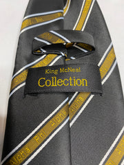 Black and Old Gold Alpha Monogram Tie