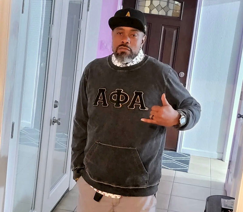 Alpha Denim Chenille Crewneck